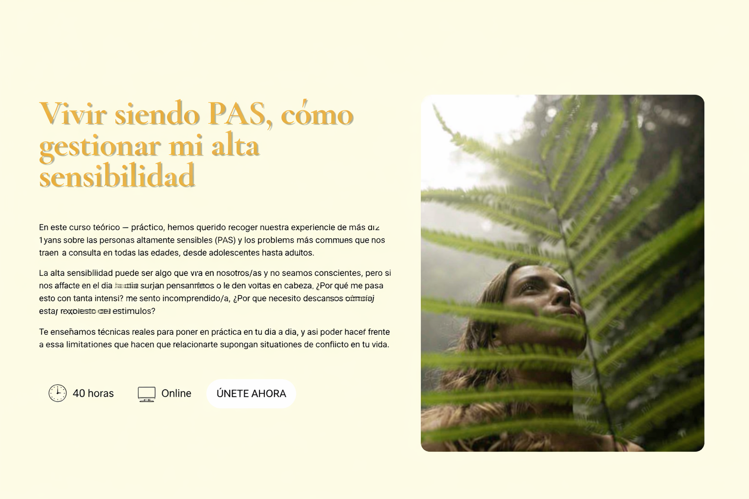 Curso para personas altamente sensibles